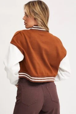 Brown Graphic Jacket Long Sleeve Oversized -Modern Fashion Shop jacket brown graphic jacket long sleeve oversized 32966603276481