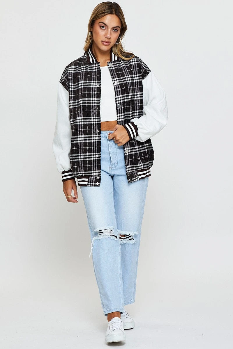 Check Oversized Jacket Long Sleeve 4 Check Oversized Jacket Long Sleeve - Image 2