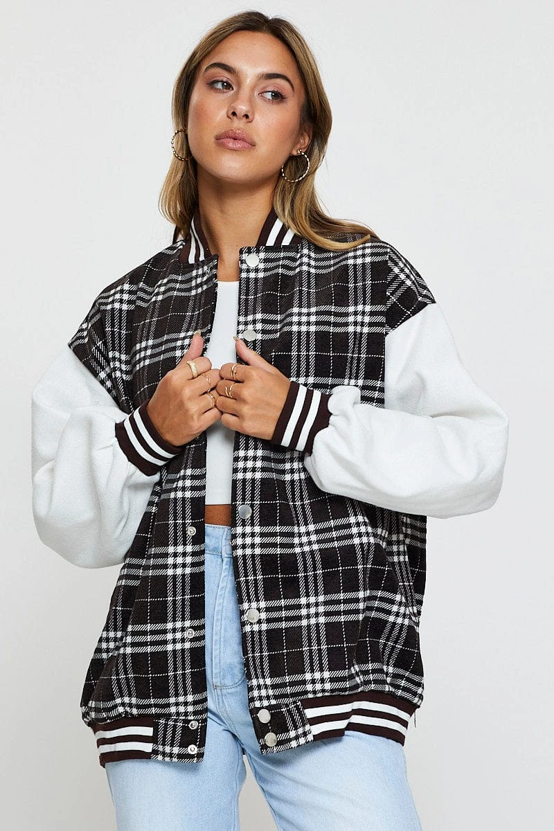 Check Oversized Jacket Long Sleeve 5 Check Oversized Jacket Long Sleeve - Image 3