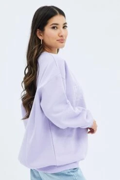 Purple Graphic Sweater Long Sleeve -Modern Fashion Shop jc1705e 84w lilac 4