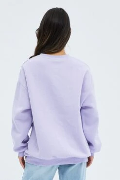 Purple Graphic Sweater Long Sleeve -Modern Fashion Shop jc1705e 84w lilac 5