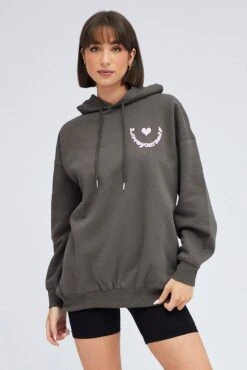 Grey Hoodie Sweat Long Sleeve Graphic -Modern Fashion Shop jc1705k 84w charcoal 4