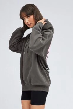 Grey Hoodie Sweat Long Sleeve Graphic -Modern Fashion Shop jc1705k 84w charcoal 5