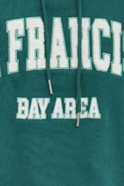 Green Sweater Round Neck San Francisco Embroidery -Modern Fashion Shop jc1720 84w forest 6