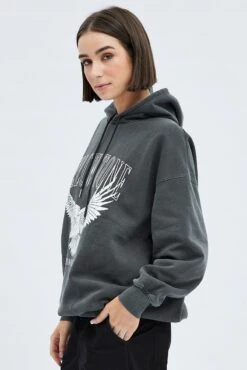 Grey Graphic Sweater Long Sleeves -Modern Fashion Shop jc1846a 84w charcoal 4