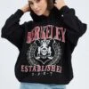 Black Graphic Sweater Hoodie Long Sleeve