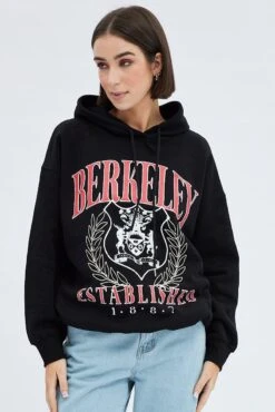 Black Graphic Sweater Hoodie Long Sleeve -Modern Fashion Shop jc1846m 84w black 3