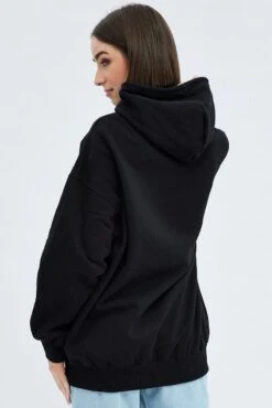 Black Graphic Sweater Hoodie Long Sleeve -Modern Fashion Shop jc1846m 84w black 5
