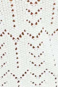 White Crochet Knit Cardigan Long Sleeve Round Neck -Modern Fashion Shop kn1563a 40j white 6