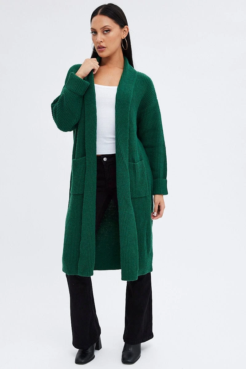 Green Longline Cardigan 3 Green Longline Cardigan