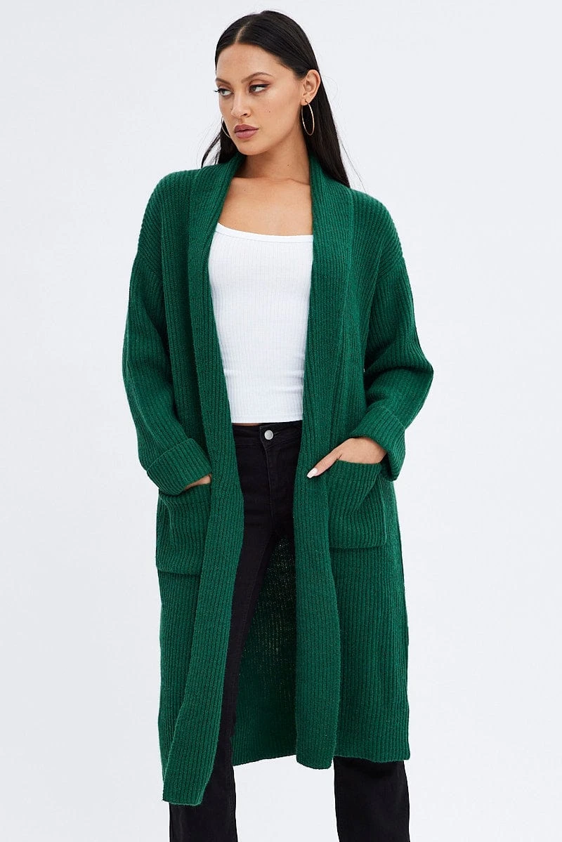 Green Longline Cardigan 4 Green Longline Cardigan - Image 2