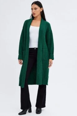 Green Longline Cardigan 10 Green Longline Cardigan -Modern Fashion Shop kn1717 45jb green 3