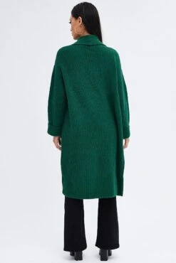 Green Longline Cardigan 12 Green Longline Cardigan -Modern Fashion Shop kn1717 45jb green 5