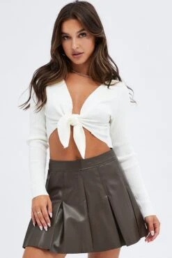 White Collar Detail Cardigan -Modern Fashion Shop kn1801 40j white 3