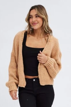 Beige Oversized Cardigan -Modern Fashion Shop kn1814 41jb beige 3