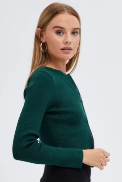 Green Knit Cardigan Zip Up -Modern Fashion Shop kn1937 40jb hunter 4 684e46de f7a1 4abc acad eadf857e7f19