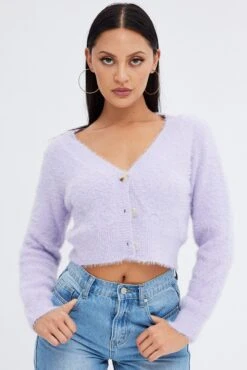 Purple Fluffy Cardigan