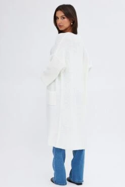 White Longline Cardigan -Modern Fashion Shop kn2024 45jb white 5