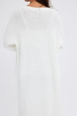 White Longline Cardigan -Modern Fashion Shop kn2024 45jb white 6
