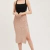 Beige Knit Skirt Midi Side Split -Modern Fashion Shop knit skirt camel knit skirt midi side split 32966708822209