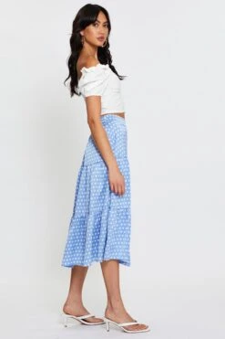 Polka Dot Midi Skirt High Rise -Modern Fashion Shop midi a line polka dot midi skirt high rise 32967543357633