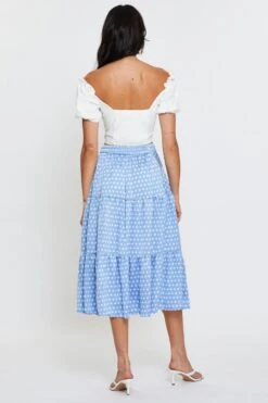 Polka Dot Midi Skirt High Rise -Modern Fashion Shop midi a line polka dot midi skirt high rise 32967543390401