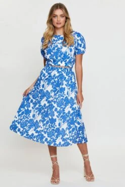 Print Midi Skirt High Rise -Modern Fashion Shop midi a line print midi skirt high rise 33007103443137