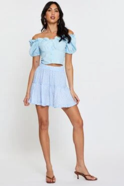 Print Mini Skirt Elastic Waist -Modern Fashion Shop midi a line print mini skirt elastic waist 33007123300545