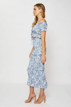 Print Smocking Pencil Midi Skirt -Modern Fashion Shop midi bodycon print smocking pencil midi skirt 33007108292801