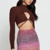 Pink Knit Skirt Mini