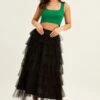 Black Midi Skirt Tulle Elastic Waist Mesh -Modern Fashion Shop midi skirt black midi skirt tulle elastic waist mesh 32981039218881