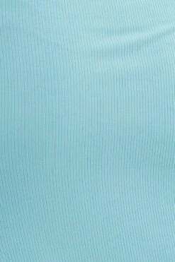 Blue Midi Skirt High Rise Side Split Rib -Modern Fashion Shop midi skirt blue midi skirt high rise side split rib 32981040070849