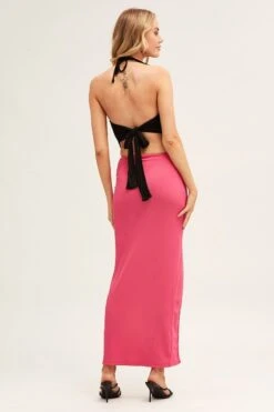 Pink Midi Skirt Bodycon Ring Ribbed -Modern Fashion Shop midi skirt pink midi skirt bodycon ring ribbed 32887197565121