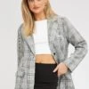 Black Check Blazer Long Sleeve 2 Black Check Blazer Long Sleeve -Modern Fashion Shop oj12079d 47wb check 1