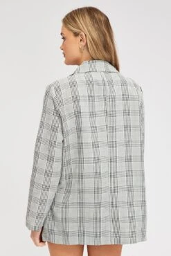 Black Check Blazer Long Sleeve -Modern Fashion Shop oj12079d 47wb check 5