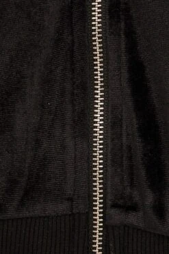 Black Velour Short Sleeve Zip Lounge Hoodie -Modern Fashion Shop oj12900 f3 black 6