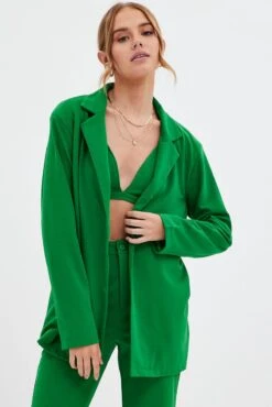 Green Oversized Blazer -Modern Fashion Shop oj13354x f3 green 3