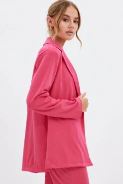 Pink Oversized Blazer -Modern Fashion Shop oj13354x f3 hot pink 4
