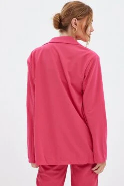 Pink Oversized Blazer -Modern Fashion Shop oj13354x f3 hot pink 5