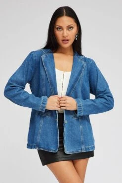 Denim Denim Jacket Long Sleeve -Modern Fashion Shop oj1672 20wb mid wash 3