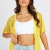 Yellow Crochet Cardigan Short Sleeve