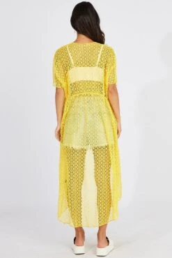 Yellow Crochet Cardigan Short Sleeve -Modern Fashion Shop oj2012 51wb yellow 5