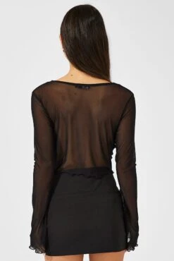 Black Tie Up Cardigan Long Sleeve -Modern Fashion Shop oj5680 84wb black 5