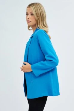 Blue Workwear Jacket Long Sleeve -Modern Fashion Shop oj9025 36m blue 4