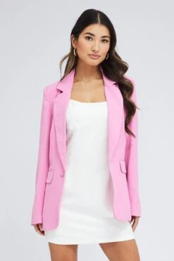 Pink Blazer Long Sleeve -Modern Fashion Shop oj9130 33wb pink 3