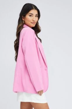 Pink Blazer Long Sleeve -Modern Fashion Shop oj9130 33wb pink 4