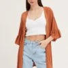 Beige Ruffle Sleeve Longline Cardigan -Modern Fashion Shop oversized cardigan camel ruffle sleeve longline cardigan 32966422331585