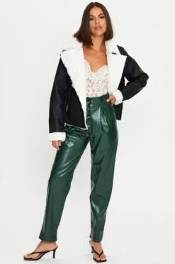 Black Hood Jacket Faux Leather -Modern Fashion Shop pu jacket black hood jacket faux leather 32966620676289