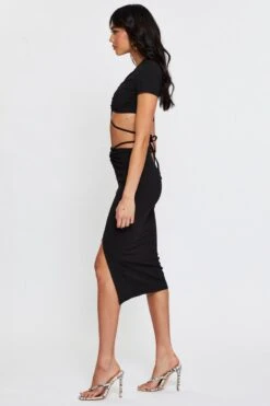 Black Ribbed Bodycon Midi Skirt -Modern Fashion Shop short mw bodycon black ribbed bodycon midi skirt 32966680412353