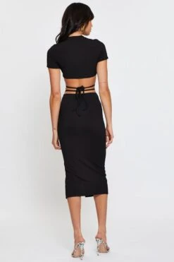 Black Ribbed Bodycon Midi Skirt -Modern Fashion Shop short mw bodycon black ribbed bodycon midi skirt 32966680445121